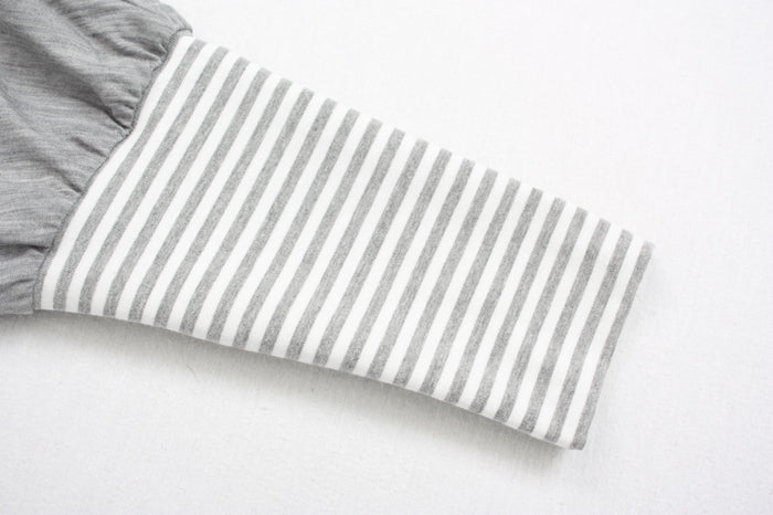 Alexa Top - White - Stripe Cuffs - Pre-Order