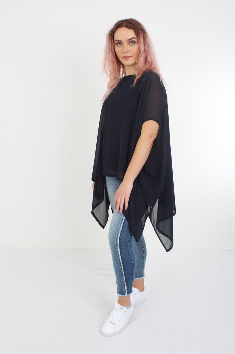 Drape Top - Navy - Pre Order