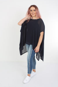 Drape Top - Navy - Pre Order