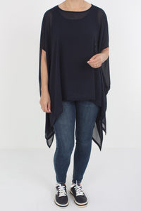 Drape Top - Navy - Pre Order