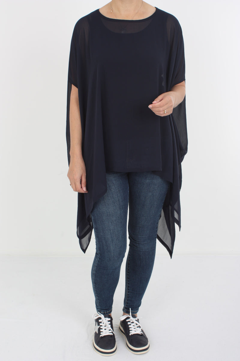 Drape Top - Navy - Pre Order