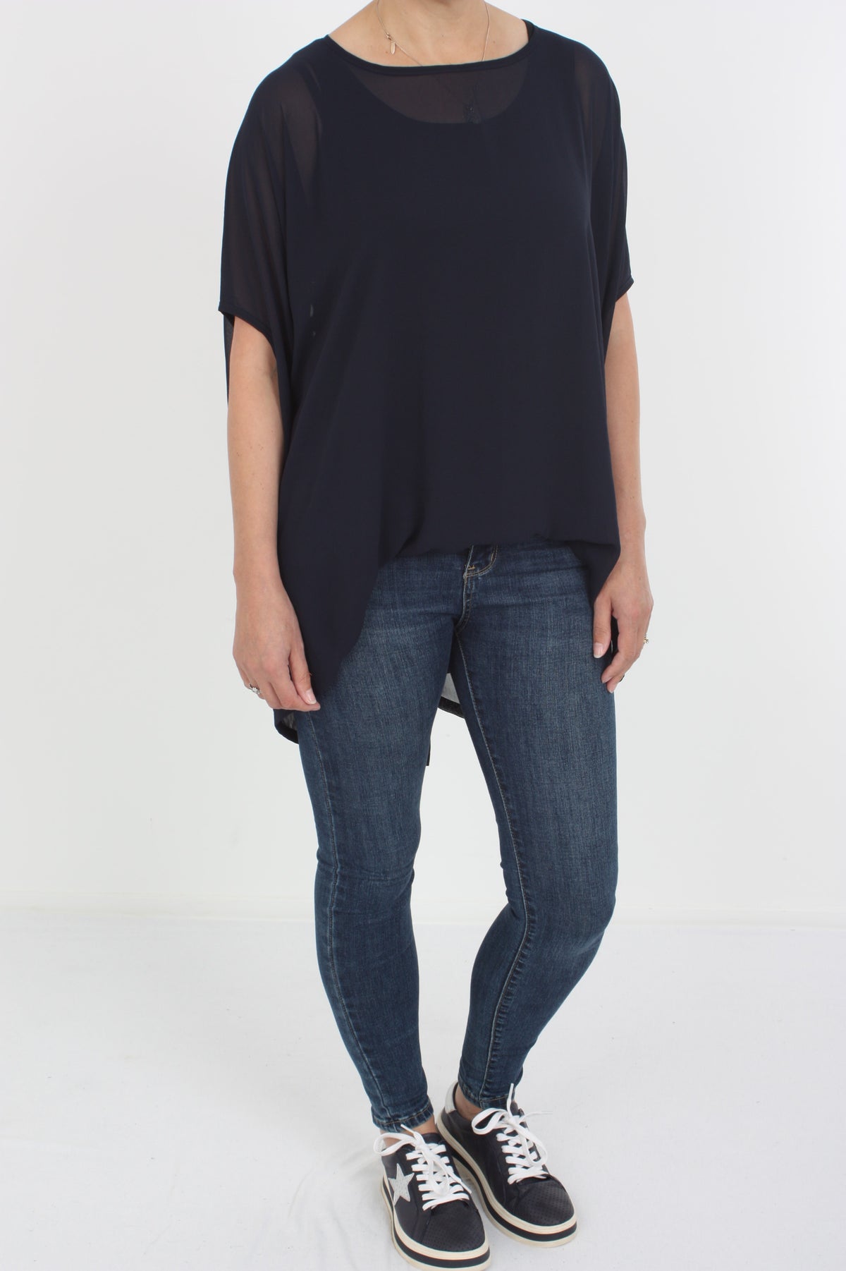 Drape Top - Black, Navy or White - Pre Order