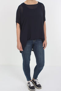 Drape Top - Black, Navy or White - Pre Order