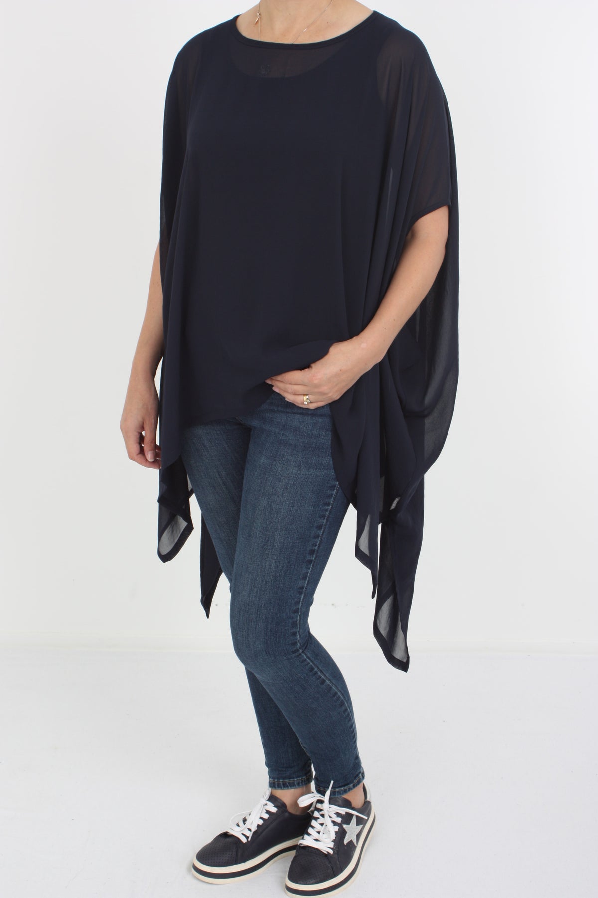 Drape Top - Black, Navy or White - Pre Order