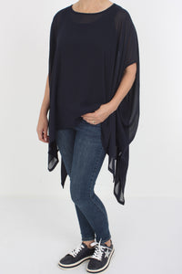 Drape Top - Black, Navy or White - Pre Order