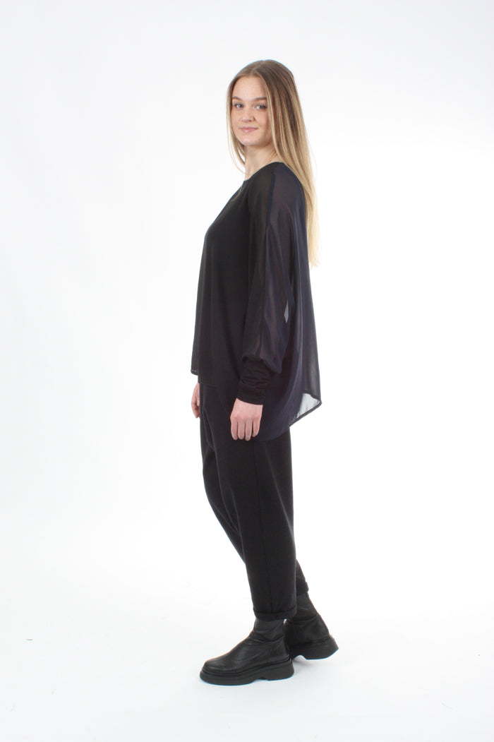 Alexa Top - Reversible Black/Navy - Black Cuffs - Pre-Order