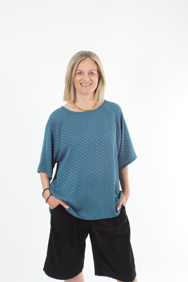 Kendra Top - Textured Turquoise