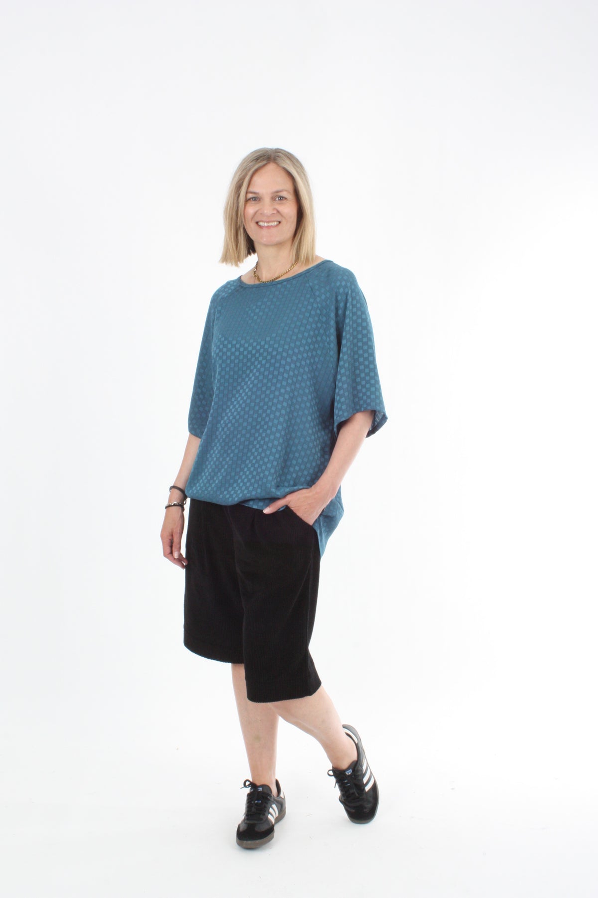 Kendra Top - Textured Turquoise