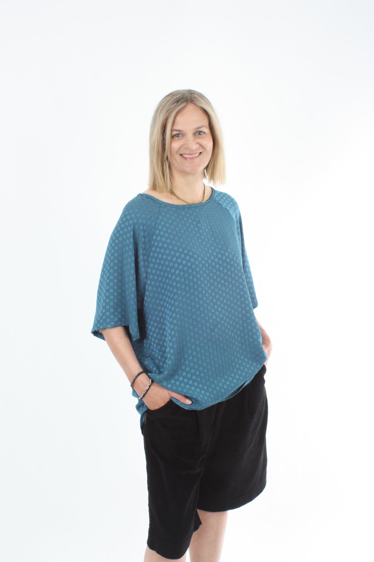 Kendra Top - Textured Turquoise