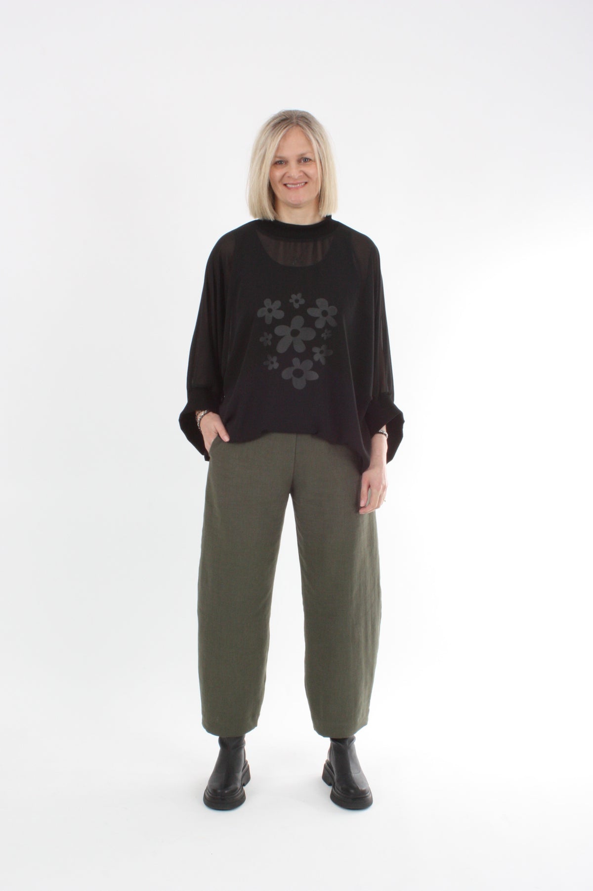 Sonia Top - Black Chiffon