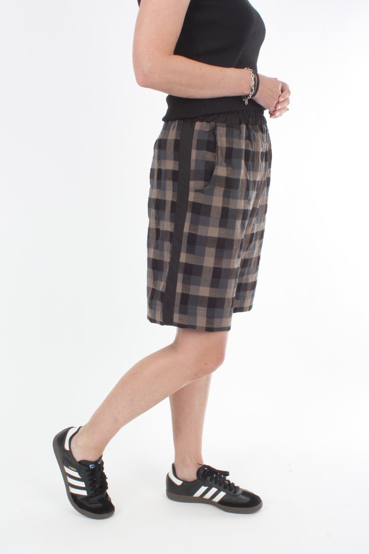 Crissy Shorts - Mocha Check and Black