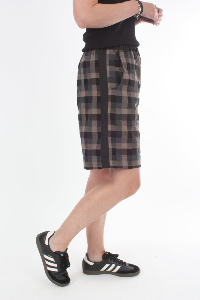 Crissy Shorts - Mocha Check and Black