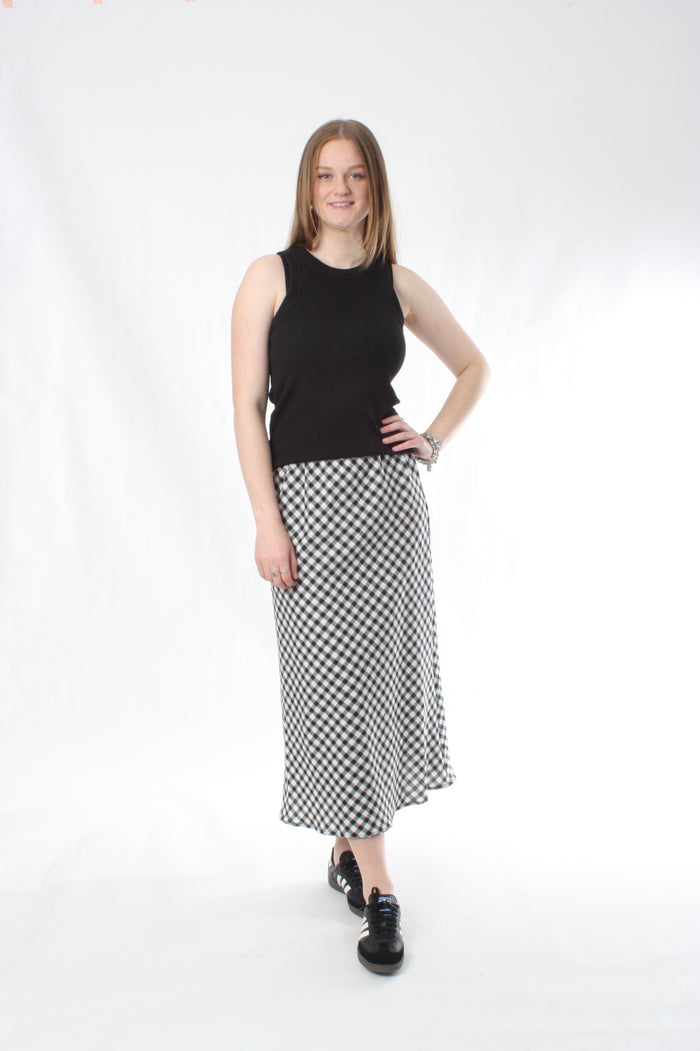 Bias Skirt - Black and White