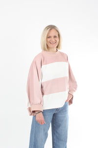 Sonia Top - Pink and White Corduroy - Pre Order