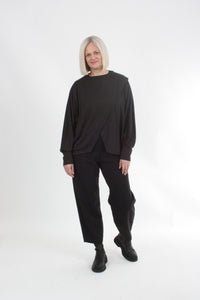 Cross Over Jumper square cut - Espresso Merino