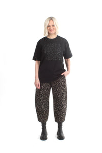Tee Shirt - Black Leopard Print - Pre Order