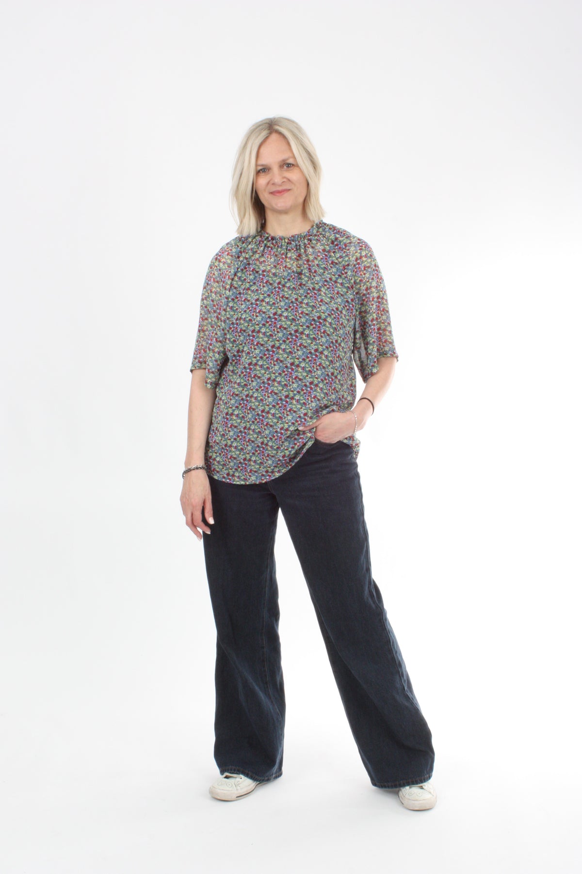 Emma Top - Ditsy Floral Chiffon