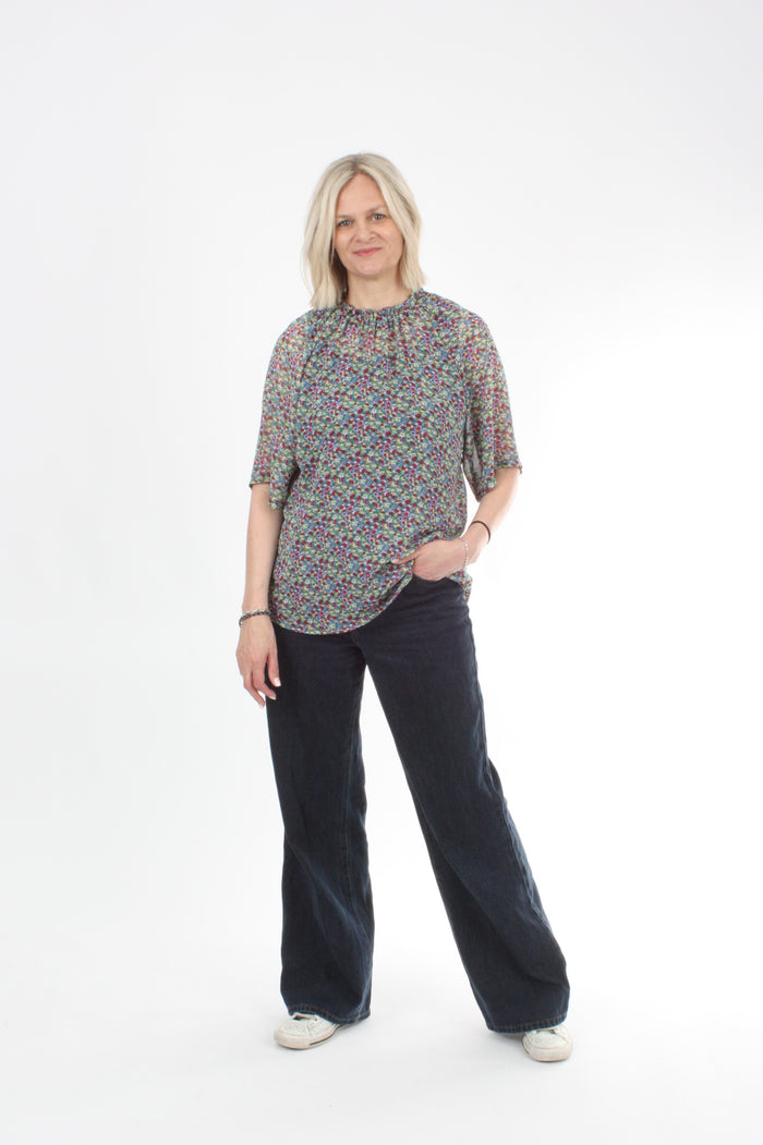 Emma Top - Ditsy Floral Chiffon