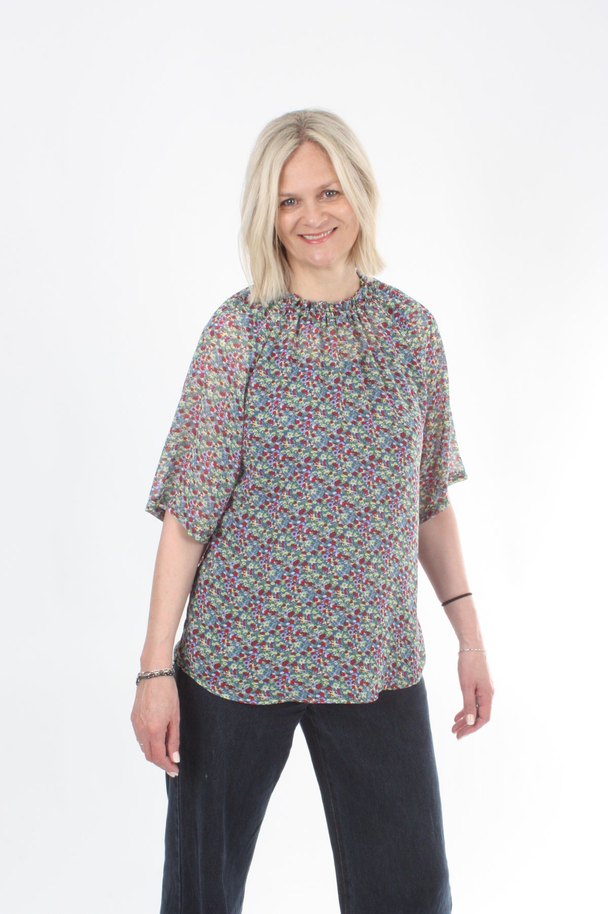 Emma Top - Ditsy Floral Chiffon