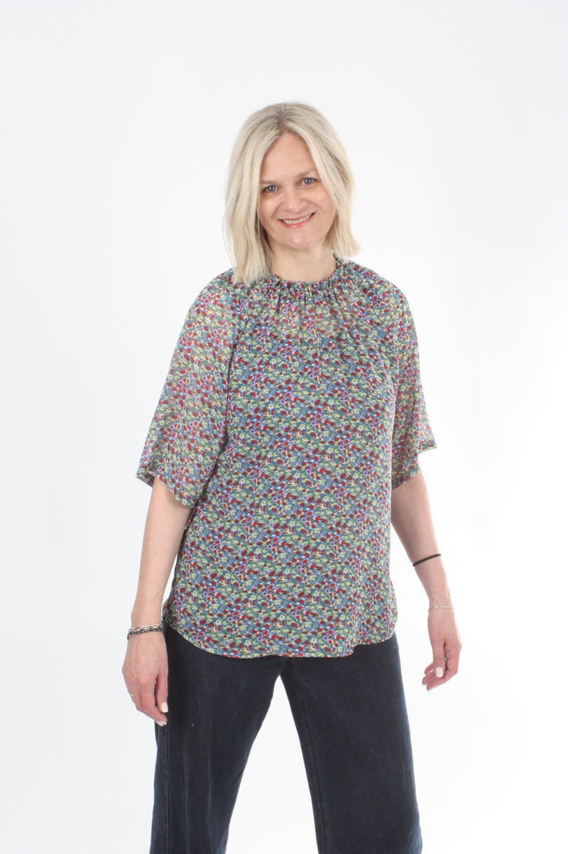 Emma Top - Ditsy Floral Chiffon