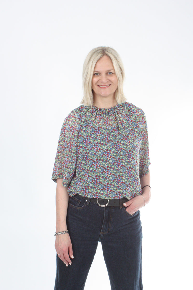 Emma Top - Ditsy Floral Chiffon