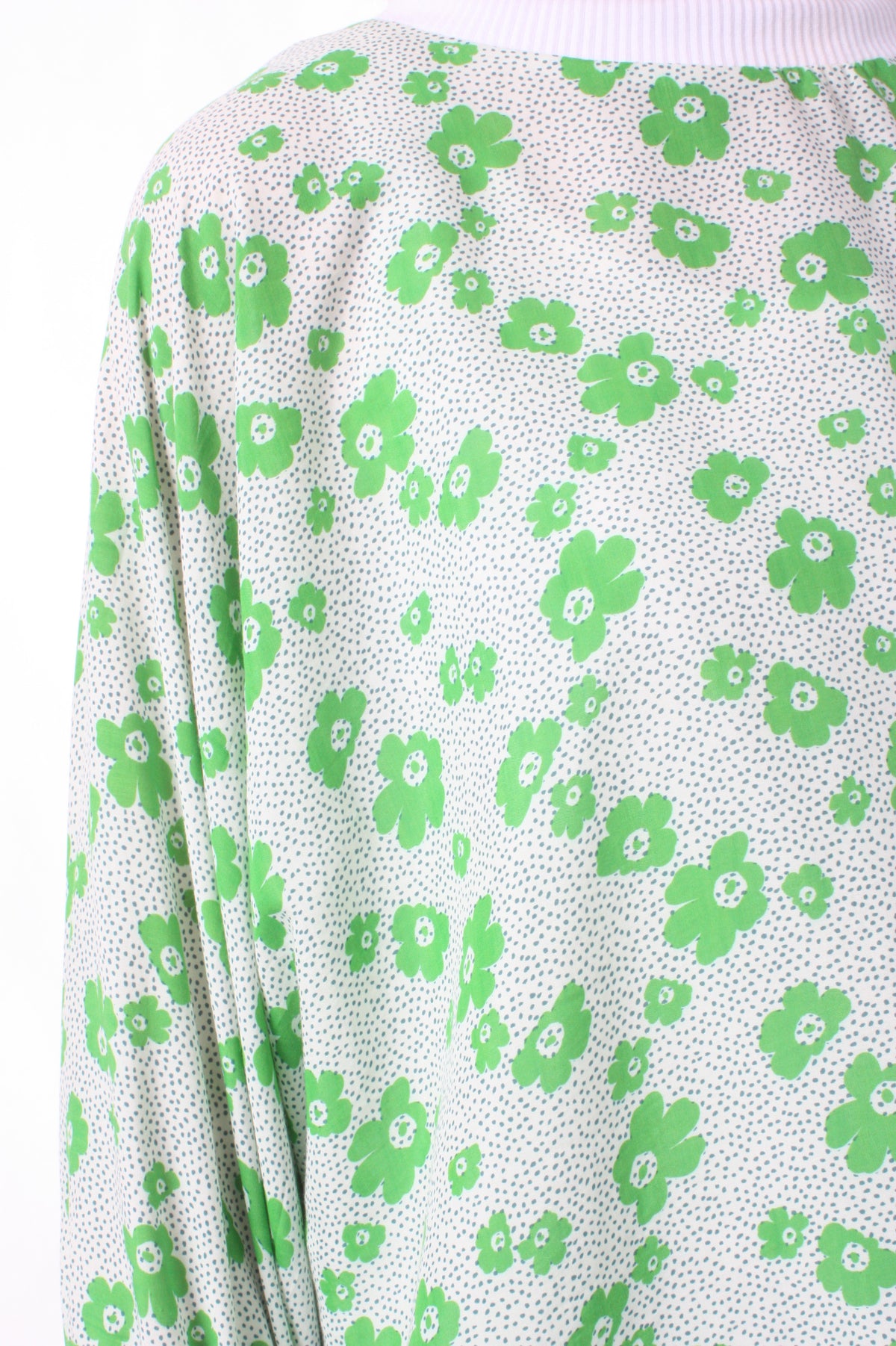 Suzy Top - White Green Print