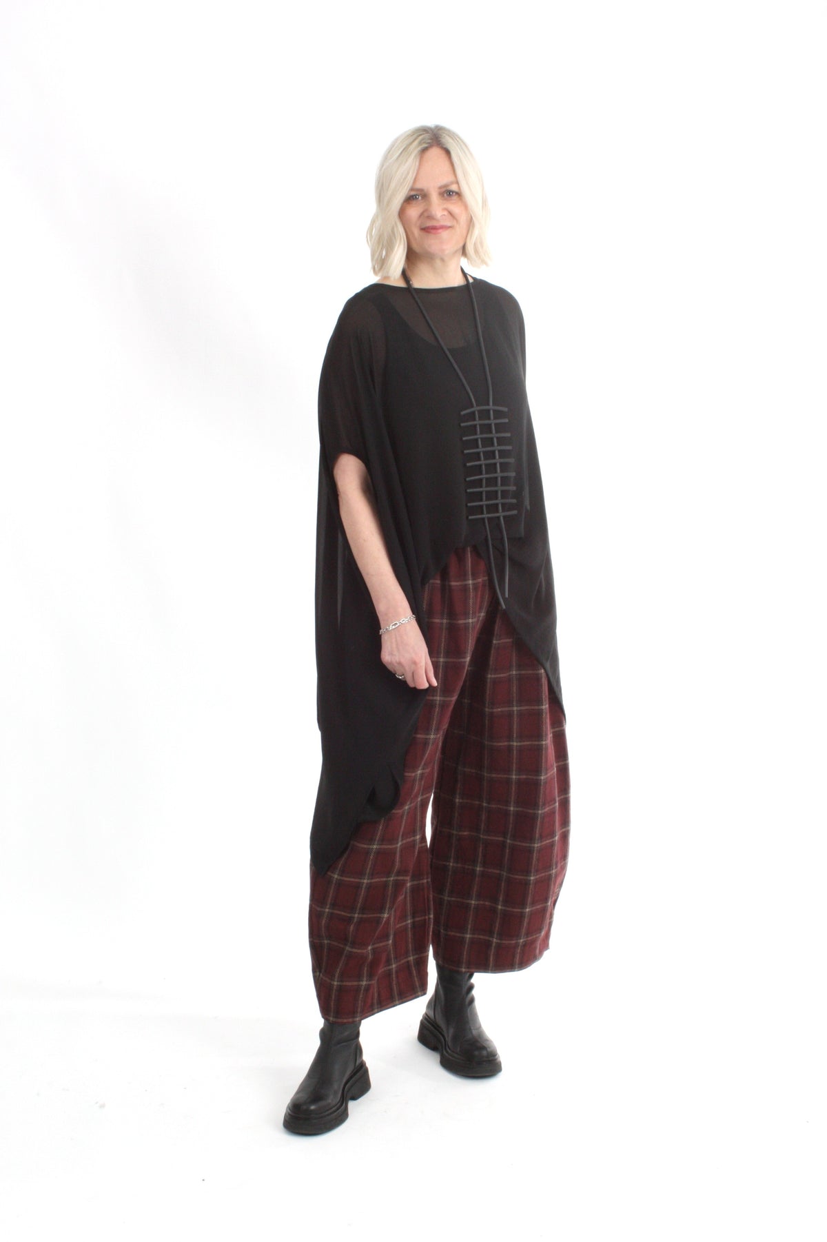 Baily Pants - Burgundy Check