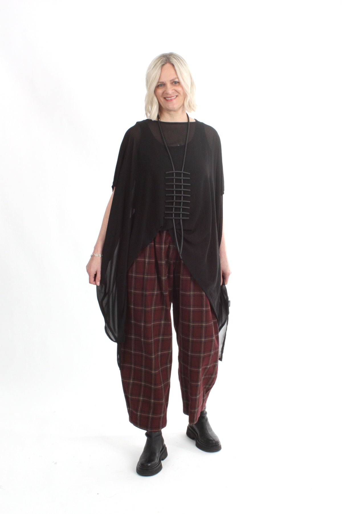 Baily Pants - Burgundy Check