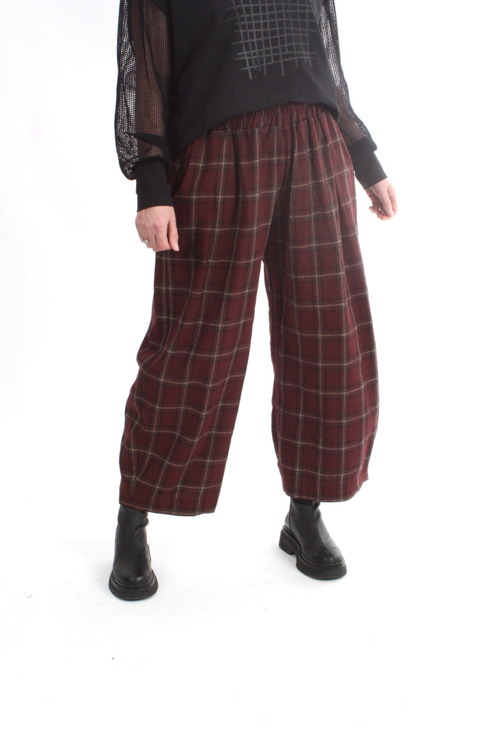Baily Pants - Burgundy Check
