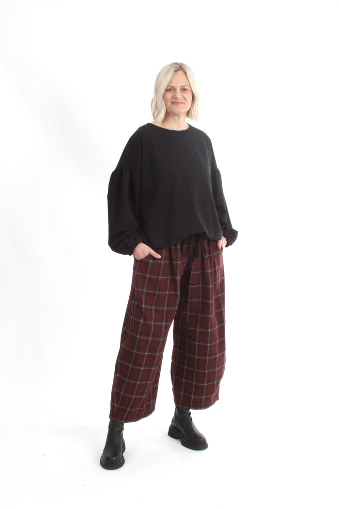 Baily Pants - Burgundy Check