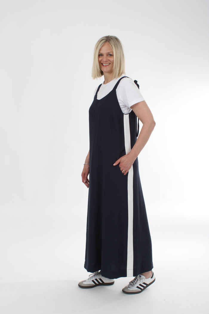Olivia Dress - Navy white Stripe - Pre Order