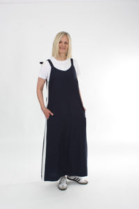 Olivia Dress - Navy white Stripe - Pre Order