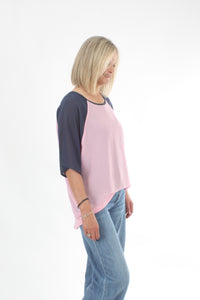 Kendra Top - Candy Floss Body Denim Sleeve - Pre-Order