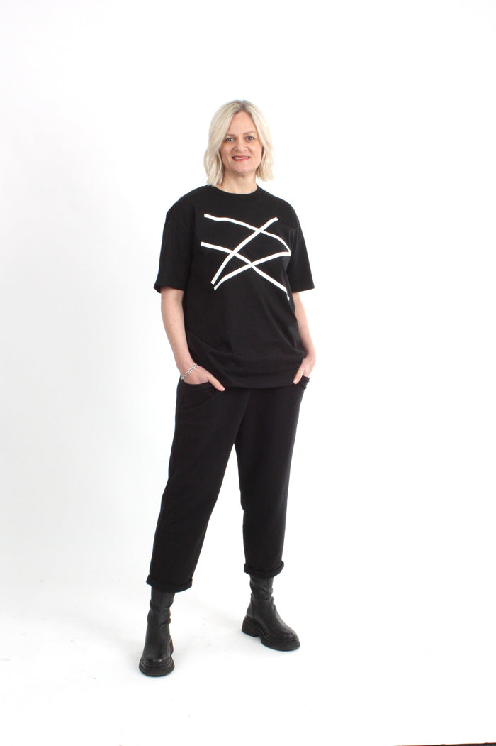 Tee Shirt - White or black Lines Print - Pre-Order