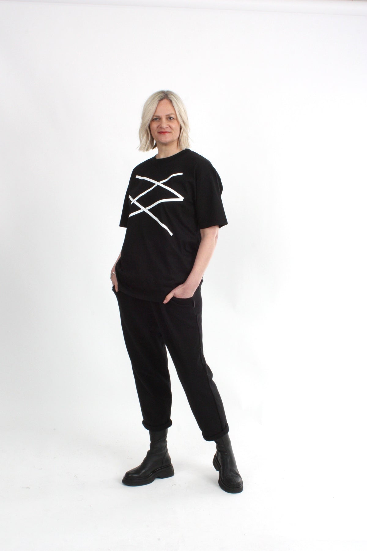 Tee Shirt - White or black Lines Print - Pre-Order