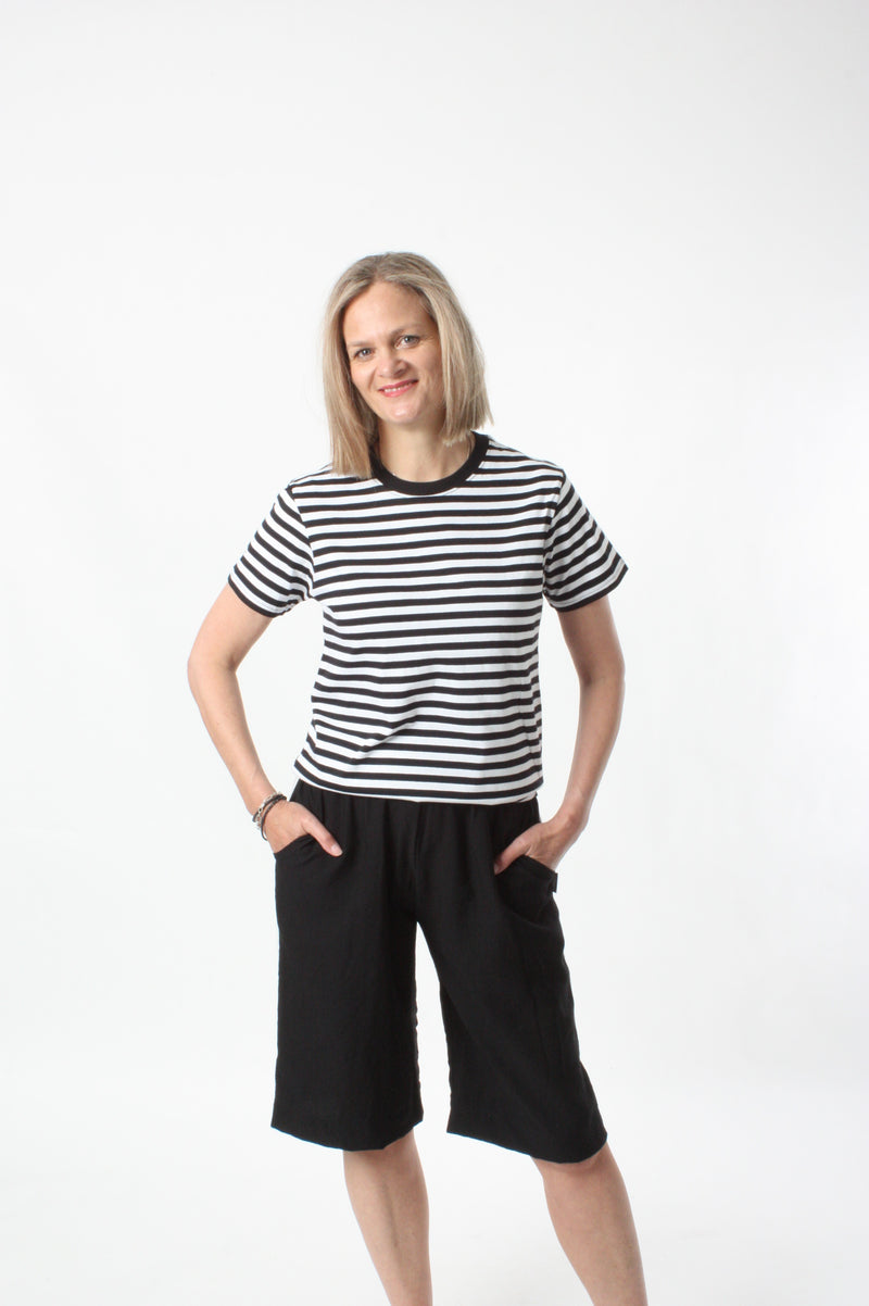 Tee Shirt - Black and White stripe  - Pre Order