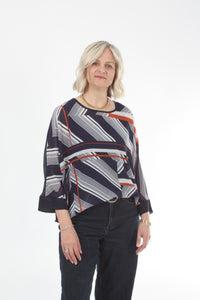 Torrie Top - Navy and Print