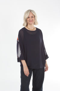 Torrie Top - Navy and Print