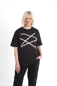 Tee Shirt - White or black Lines Print - Pre-Order
