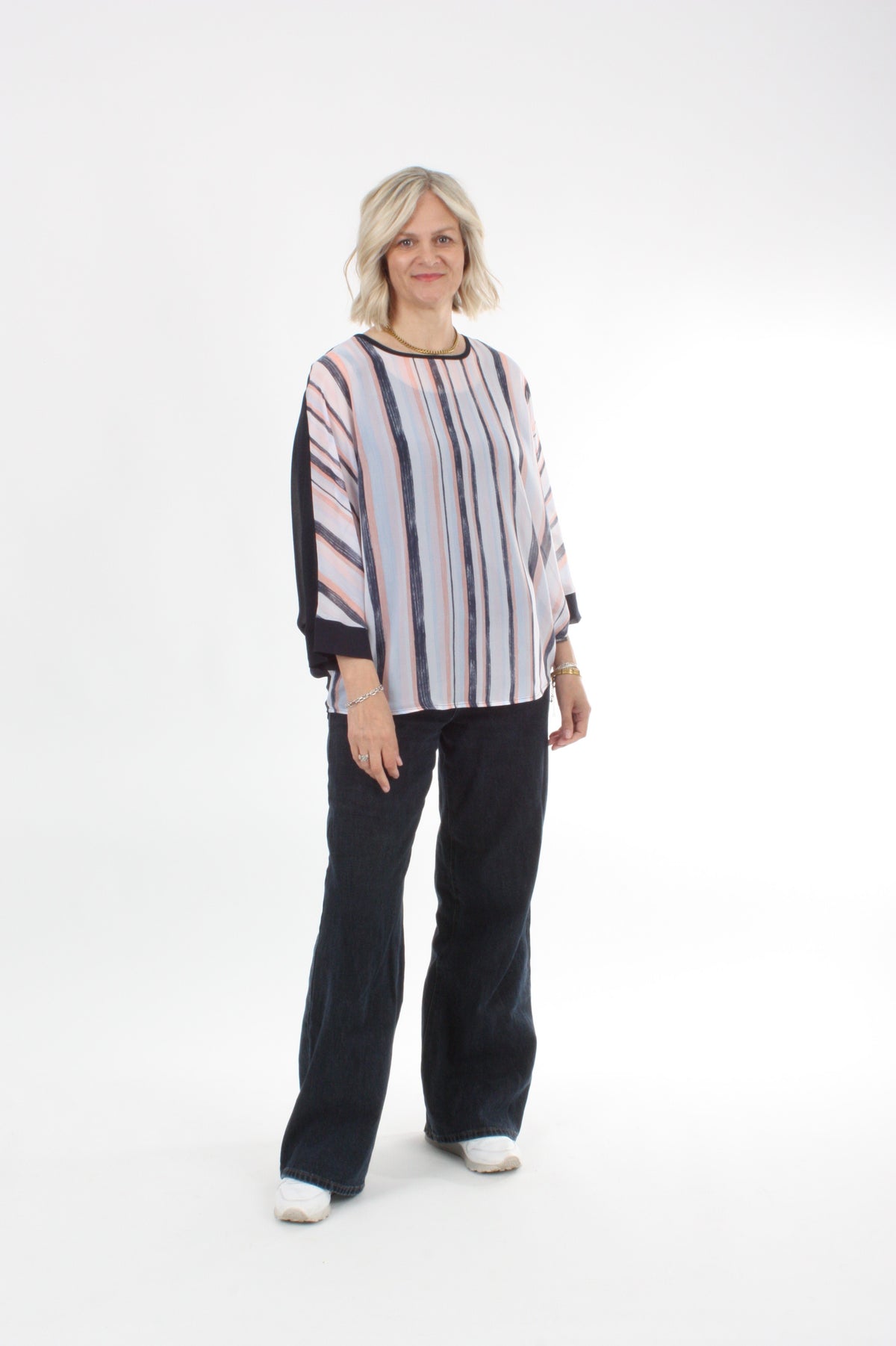 Torrie Top - Navy and Stripe