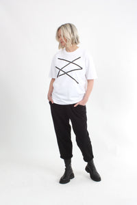 Tee Shirt - White or black Lines Print - Pre-Order