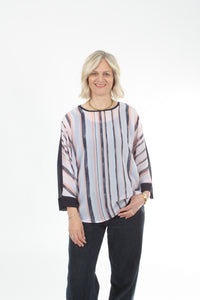 Torrie Top - Navy and Stripe
