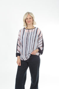 Torrie Top - Navy and Stripe