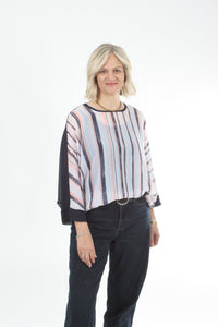 Torrie Top - Navy and Stripe