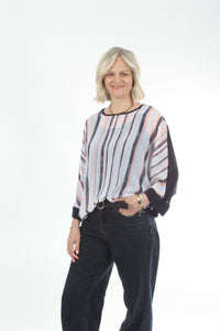 Torrie Top - Navy and Stripe