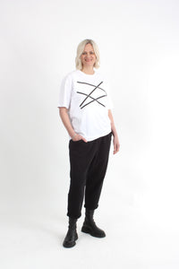 Tee Shirt - White or black Lines Print - Pre-Order