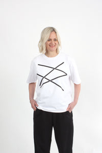 Tee Shirt - White or black Lines Print - Pre-Order