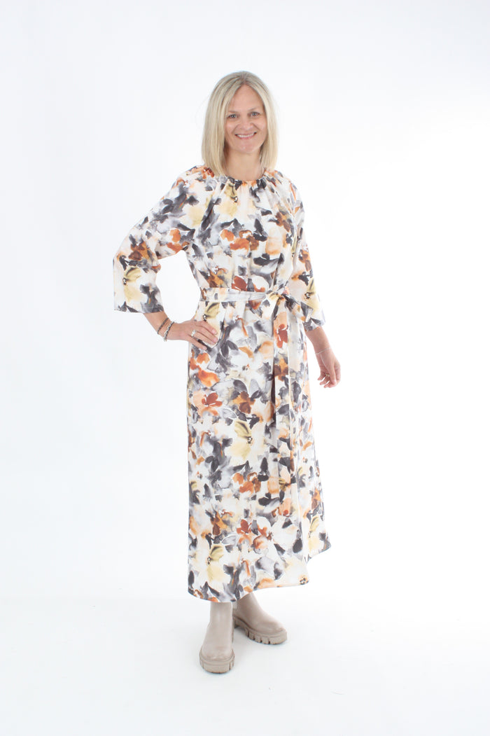 Jemima Dress - Natural Floral print