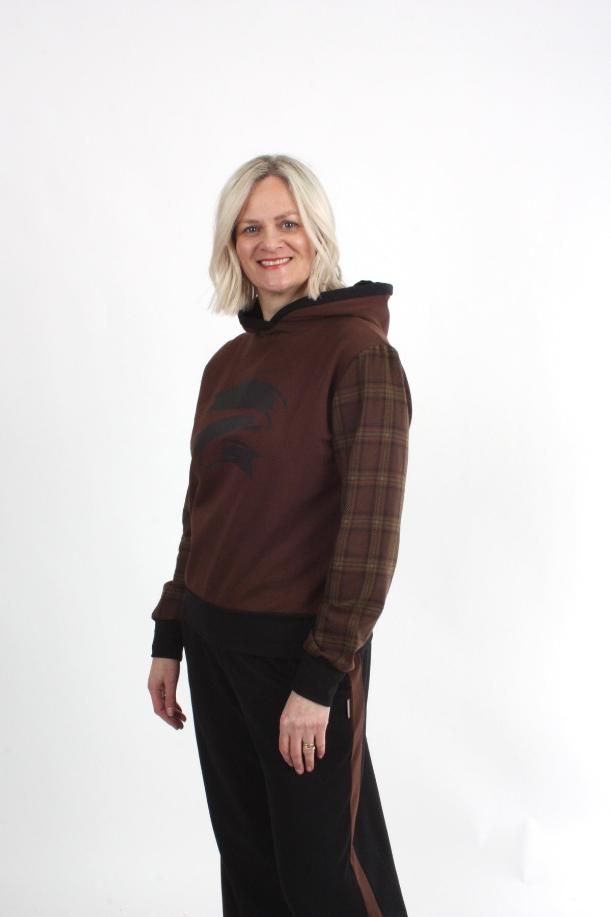 Holly Hoodie - Chocolate Check - Pre Order