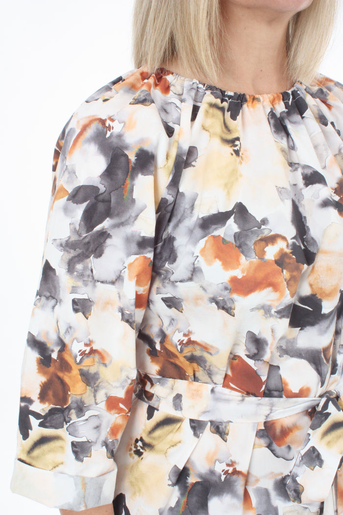 Jemima Dress - Natural Floral print